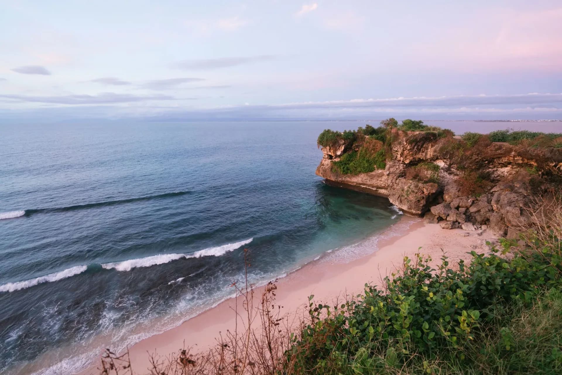 Editorial view of Balangan surf break in Bali