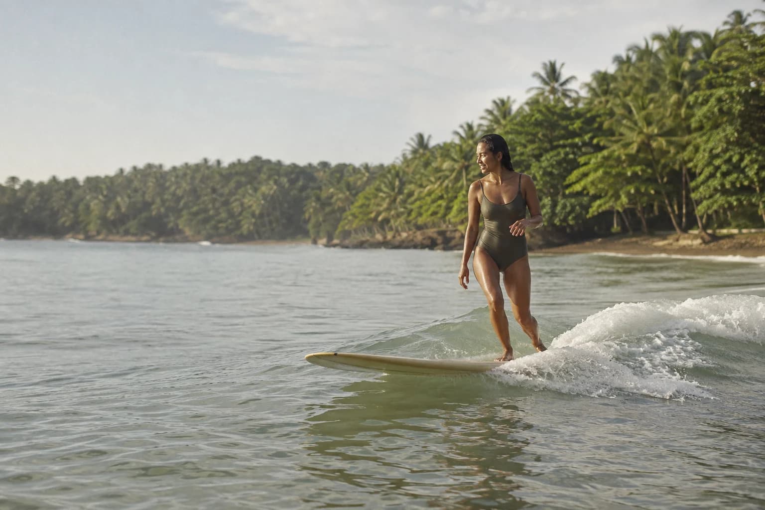Mellow longboard atmosphere on a soft West Java beach break